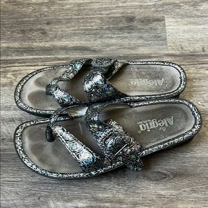 ALEGRIA VALENTINA SLIP ON SLIDE ADJUSTABLE STRAP SANDAL SHOE - WOMENS Sz 10 *